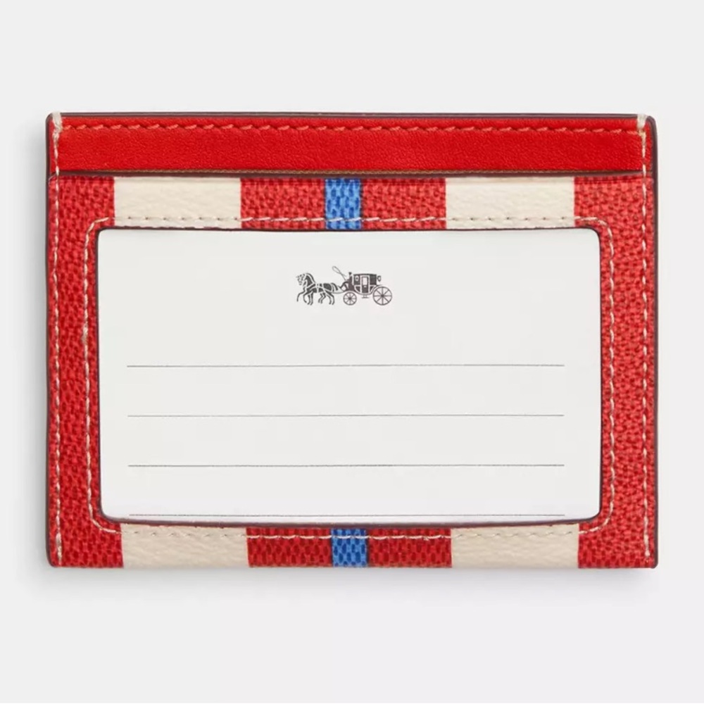 Coach Slim Id Card Case With Stripe Print nwt - Picture 2 of 4